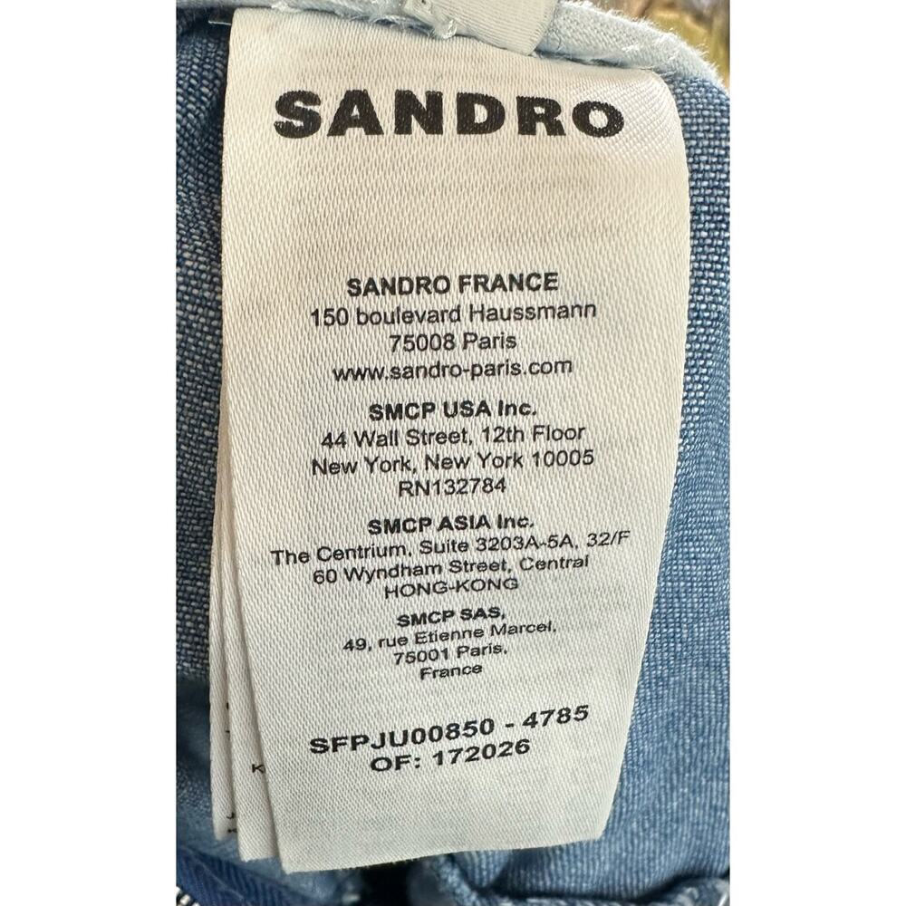 Sandro Fanfan Tiered Denim Mini Skirt Size 40 US 8 New with tags - Picture 6 of 7